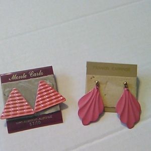 Pink pierced earring set
